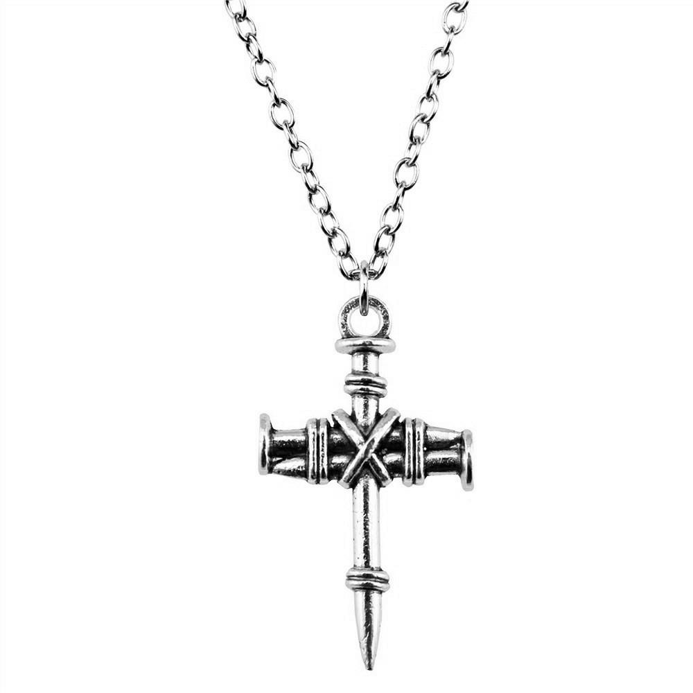 Ornate Cross Pendant Necklace Gothic Religious Christian Statement Jewelry 45cm or 70cm Long Chain