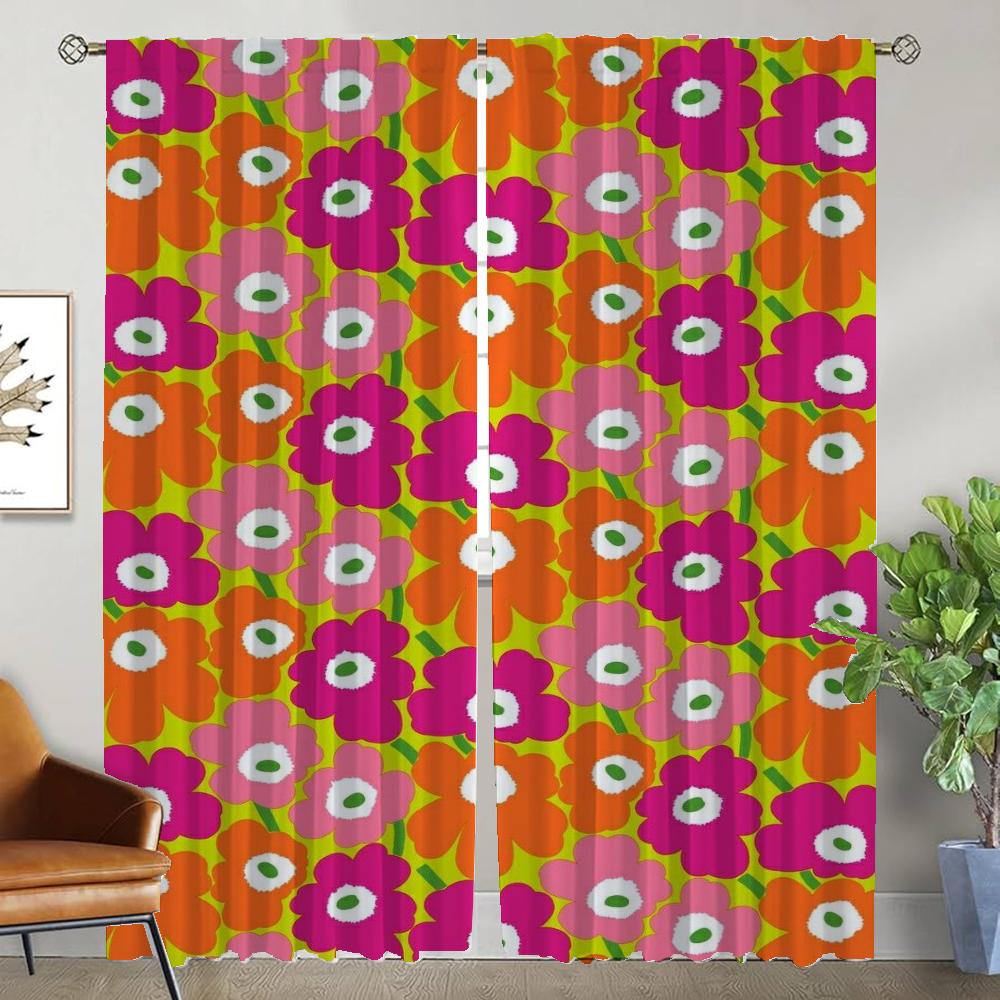 Set Of 2 Christmas Tree Curtains Design Digital Print Drapes Window Living Room Bedroom Kitchen Curtain With Rod Pocket Polyester Ideal For Area