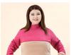 Women's Plus Size Fleece-Lined Lambswool Dralon Crew Neck Warm Underwear Set for Winter Cold Protection