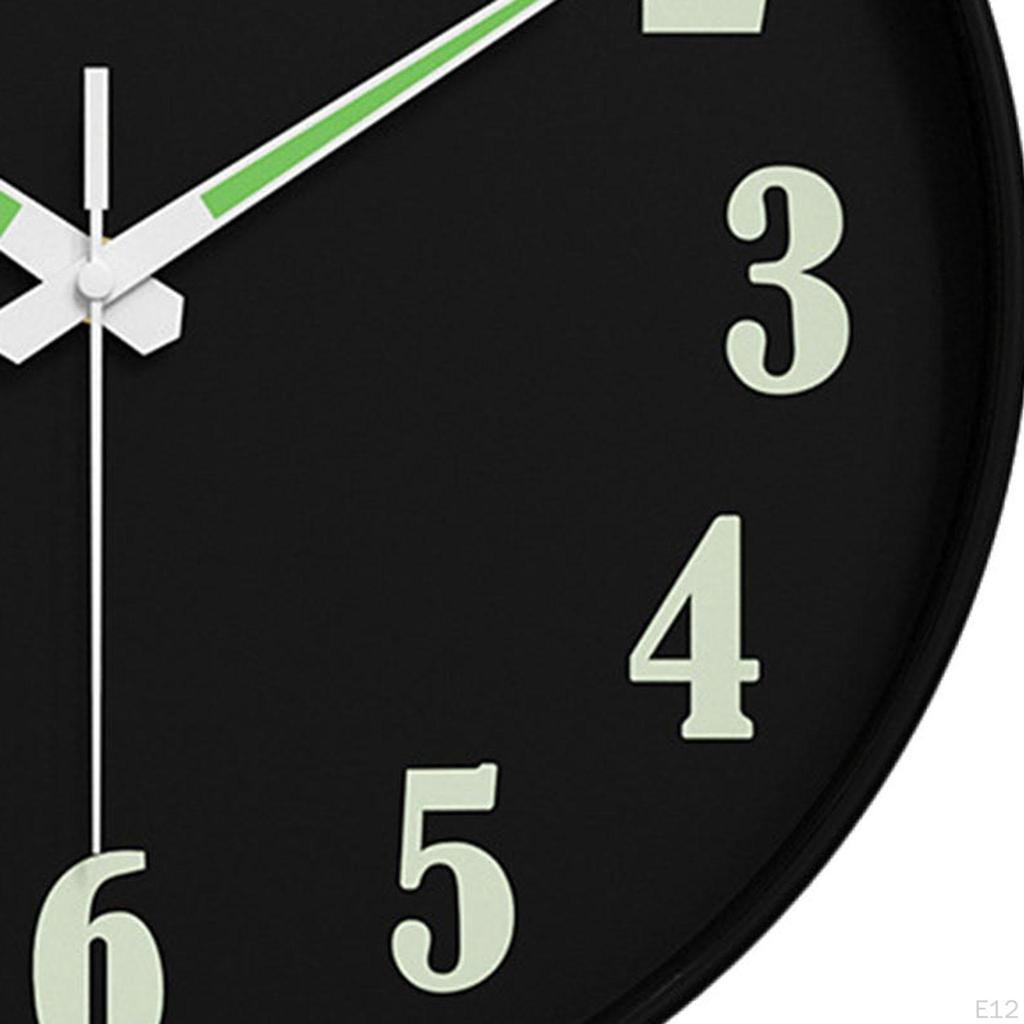 Contemporary Round Hanging Clock with Night Light Display Material And Lightweight for Bedroom