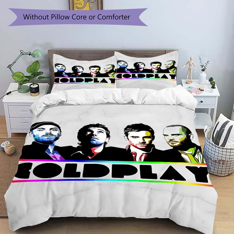Set di Coperture Merchandise Band Coldplay 3pz, 1 Copripiumino + 2 Federe (Nessun inserto), Biancheria da letto per tutte le stagioni, Biancheria da letto, Decorazioni per la camera da letto yy250922040