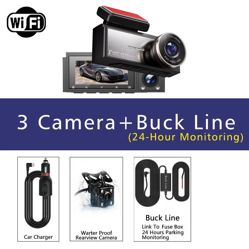 3 Channel Dash Cam HD 1080P Wifi Inside Vehicle Car DVR Three Way Lens Camera DVRs Recorder Video Registrator Dashcam Camcord