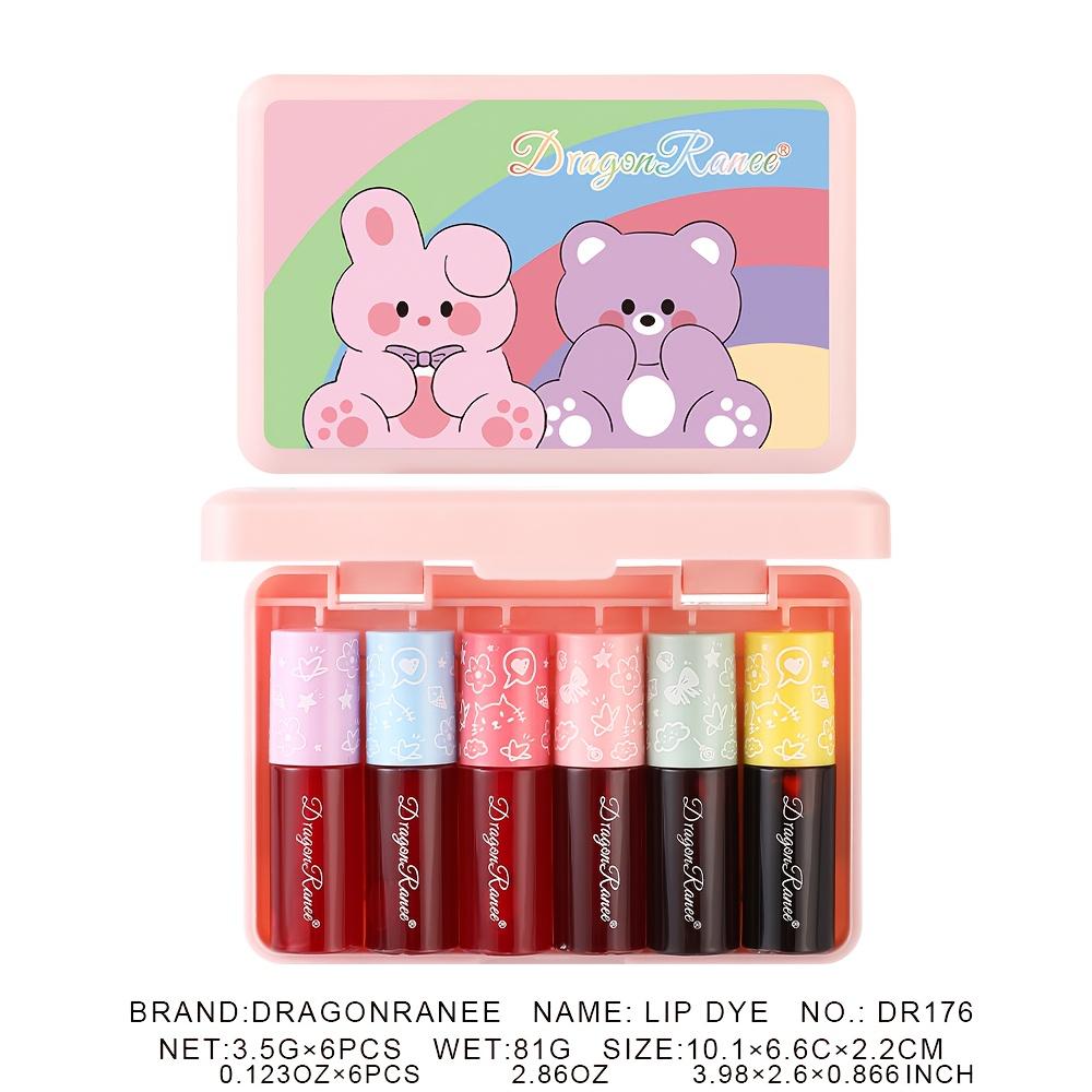 6Pcs/Set Lip Gloss Moisturizing and Nourishing Mild Lipstick Non-Greasy Waterproof Lip Glaze Anti-Sweat Glossy Mirror Lipstick Long-Lasting Lip Glaze