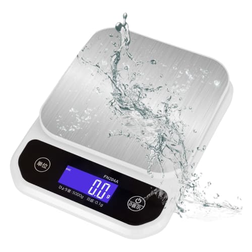 FieldNew Washable Kitchen Scale (0.1g Increments/5kg Max) Digital Scale/Electronic Weighing Device with 2-Way Power Supply (Type-C Charging/Battery),