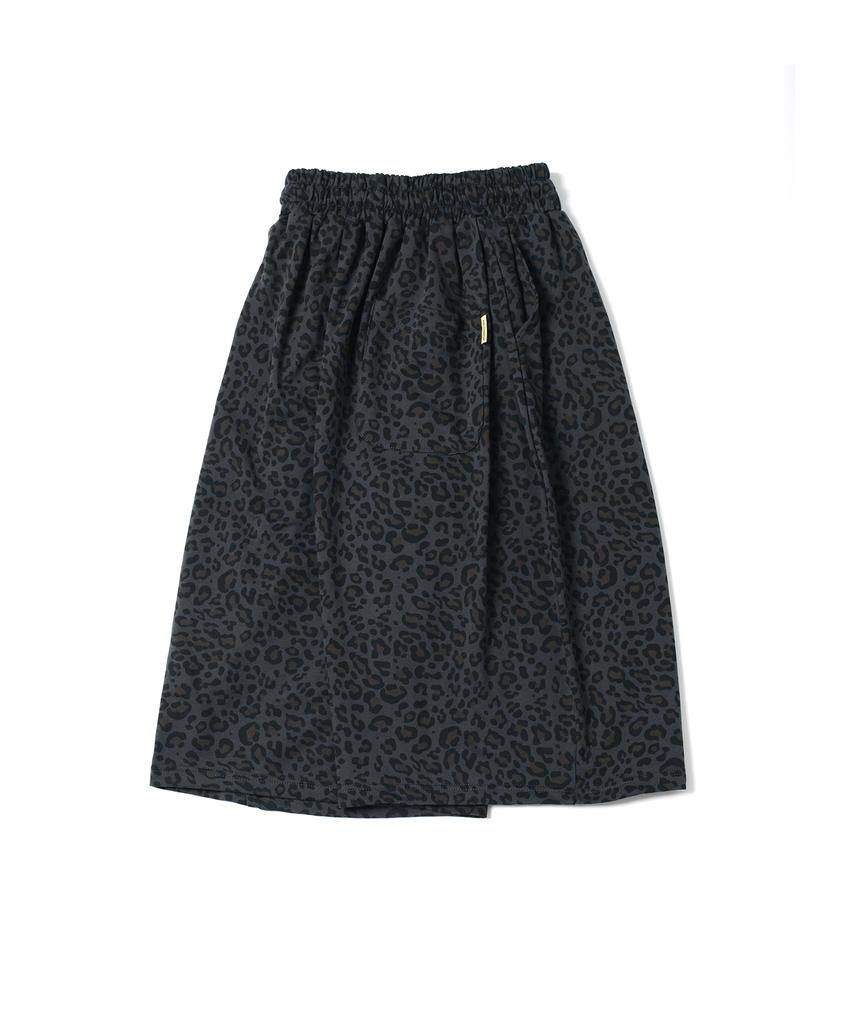 PEACE MAKER Pce Side Double Pleated Wide Bermuda Sweat Shorts (Leopard Print)