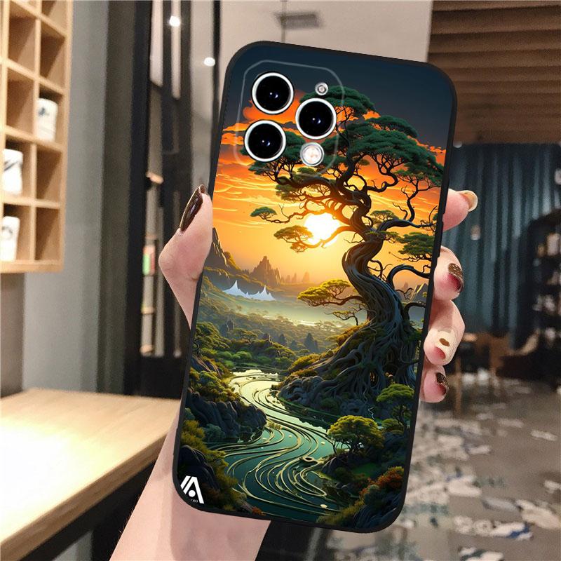 Mondnacht Landschaft Handyhülle Für iphone 15 14 Pro Max 13 12 11 Pro Max XSMax XR 12 13 mini 14 Plus Hülle