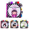 Lakarose Baby Black And White Label Cloth Book For Newborn Infant Early Education Visual Stimulation Tear-resistant Biteable Sound Paper Book