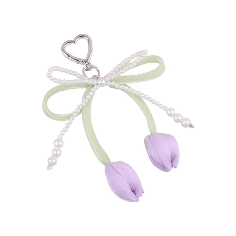 Pearls Bows Bag Charm Pendant Aesthetic Purse Charms Aesthetic keychains Keyring for Women Backpack Purse Handbag Decors