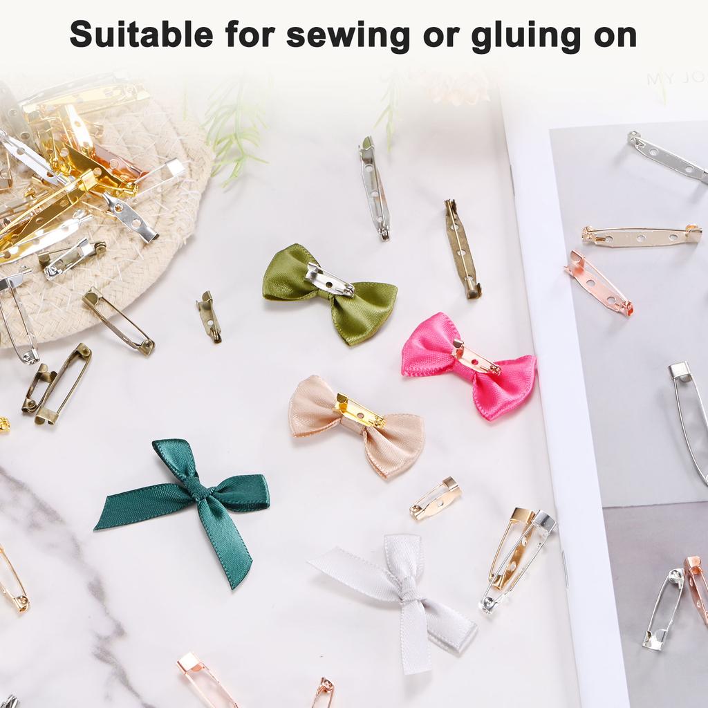 60pcs Bar Pins 30/35mm Brooch Pin Backs Safety Clasp for Badges Name Tags Corsage DIY Metal Boutonnieres Locking Pin-backing