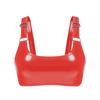 European And American High Gloss PVC Lacquered Leather Sexy Bra Leather Fun Bra