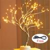 LED Night Light Mini Christmas Tree Copper Wire Garland Lamp For Kids Home Bedroom Decoration Decor Fairy Light USB powered