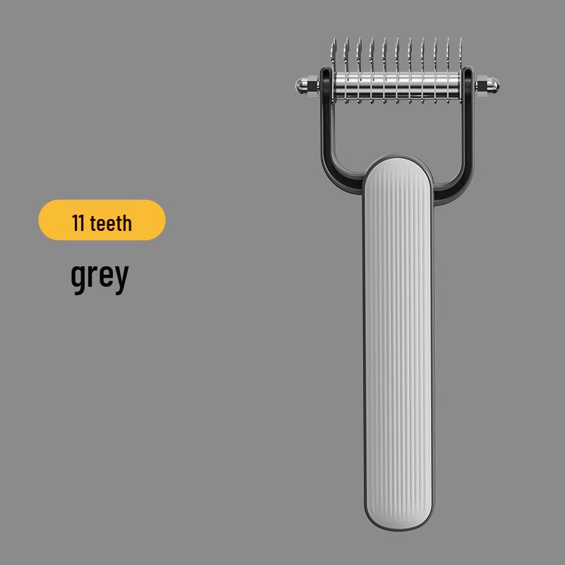 Double-Sided Stainless Steel Pet Detangling Grooming Comb OPP Bag Packaging