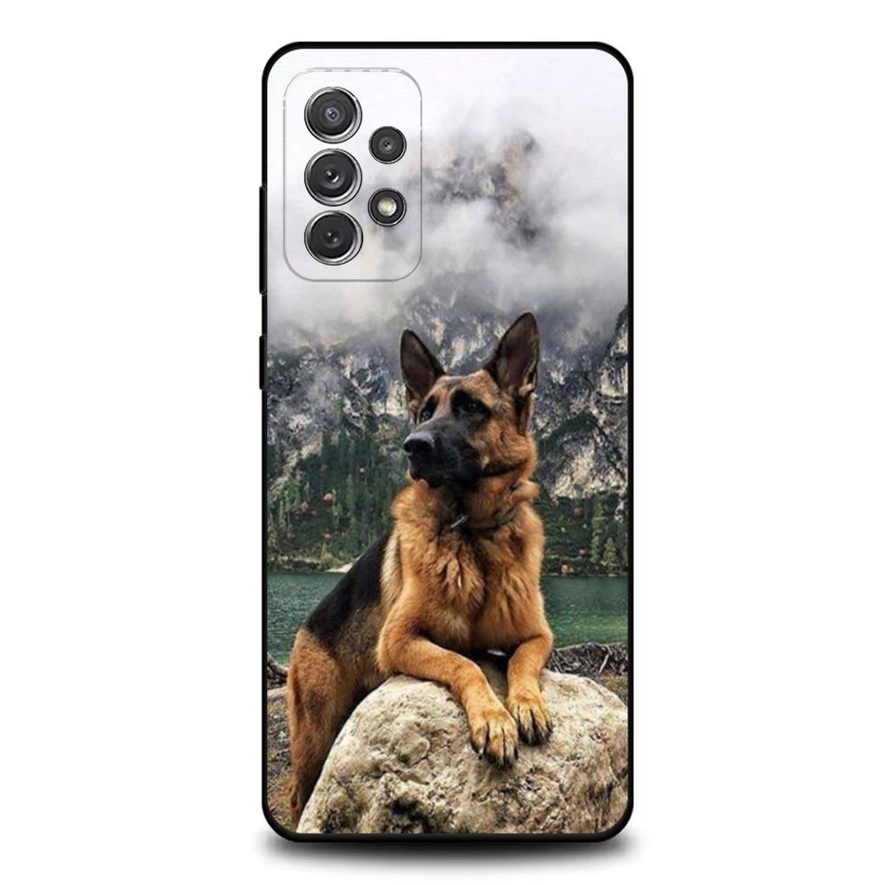 German Shepherd Dog Phone Case For Samsung S25,S24,S21,S22,S23,S30,Ultra,S20,Plus,Fe,Lite,Note,10,9,5G Black Cover