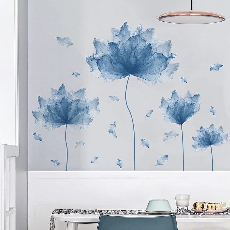 39.3'' x 32.6'' Huge Flower Petal Wall Decals Living Room Floral Wall Stickers Removable Peel and Stick Waterproof Wall Art Decor Stickers for