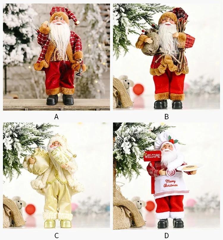 Welcome Sign In Home Decor Outside  Christmas Ornament Standing Posture Santa Claus Doll Creative Christmas Backpack Oldman Doll
