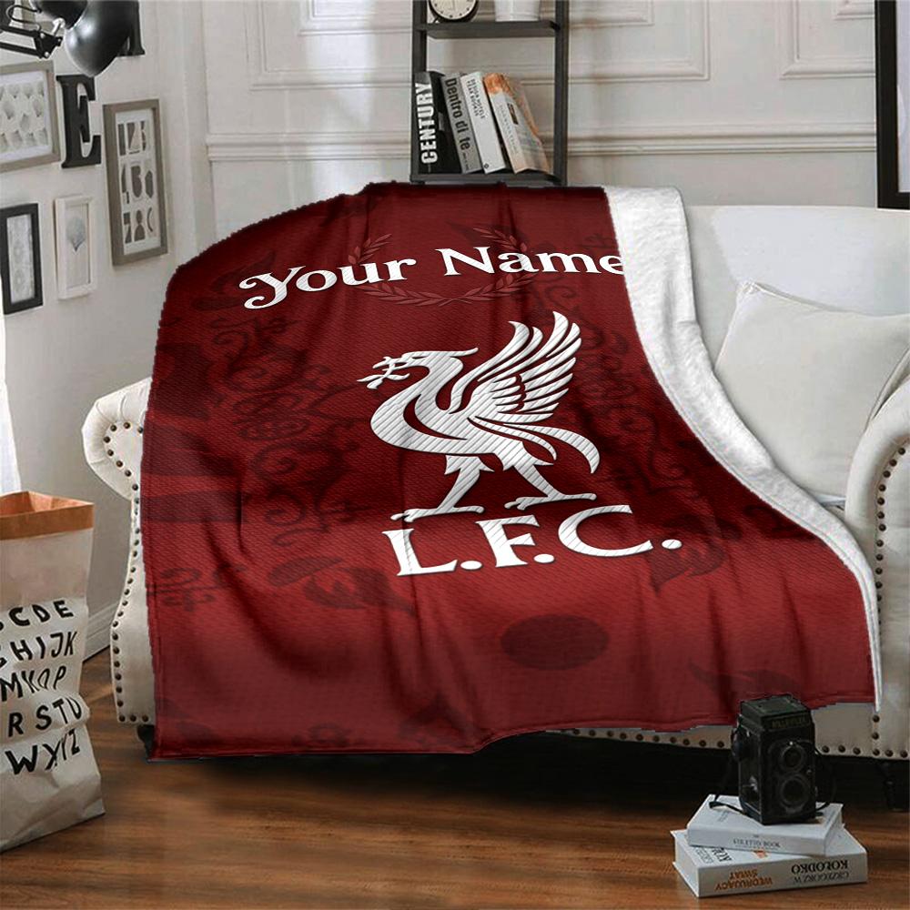 Liverpool Personalized Name Blanket Lightweight Customizable Blanket Durable Comfort Versatile for Picnics Sofa Couch Bedding Four Seasons Multipurpos