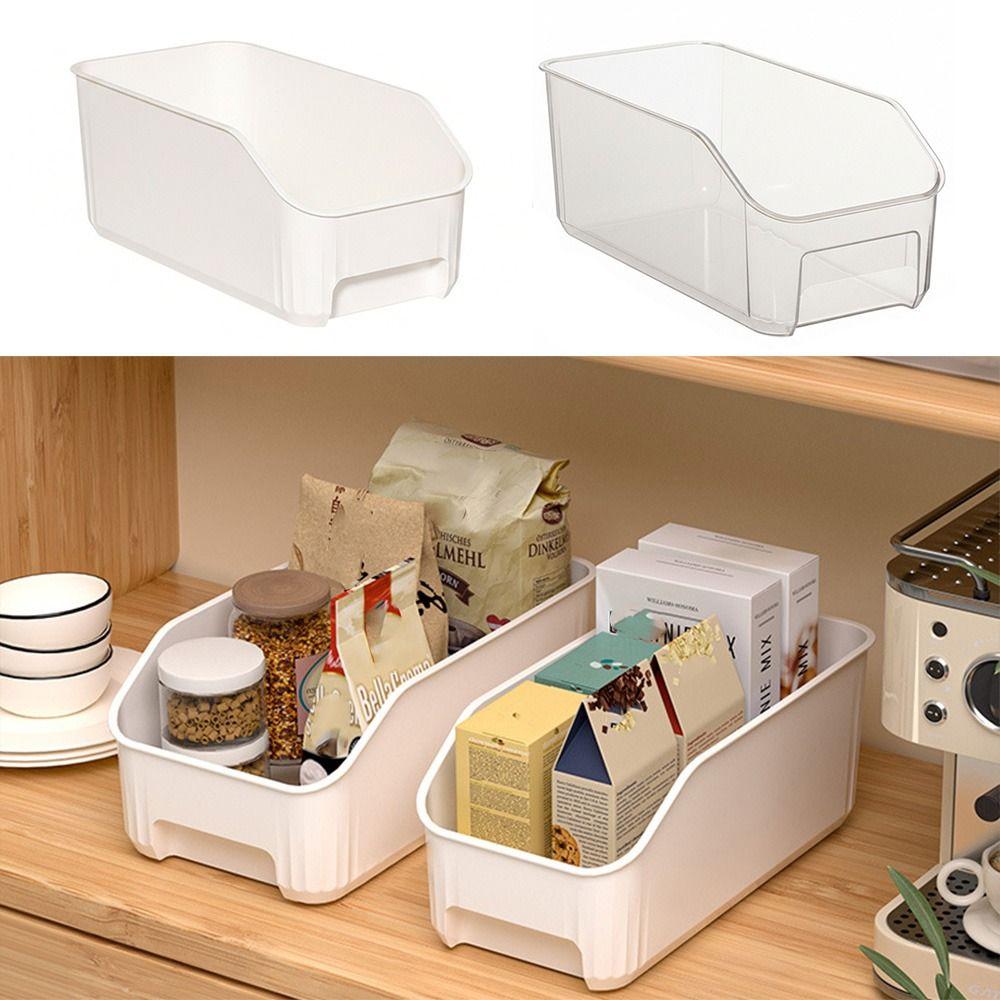 Multifunction Kitchen Storage Box White Transparent Large Capacity Storage Case Desktop Plastic Organizer Container