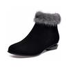 Short Boots Women's Autumn and Winter Personalized Fashion Boots Mink Wool Sheepskin Black Leather Boots Two Height Women's Boots