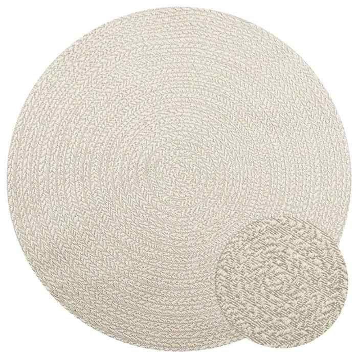 VidaXL ZIZUR Rug Cream Ø 160cm Jute Look Indoor and Outdoor, Outdoor Rug, Floor Rug, Indoor Rug, 4010386