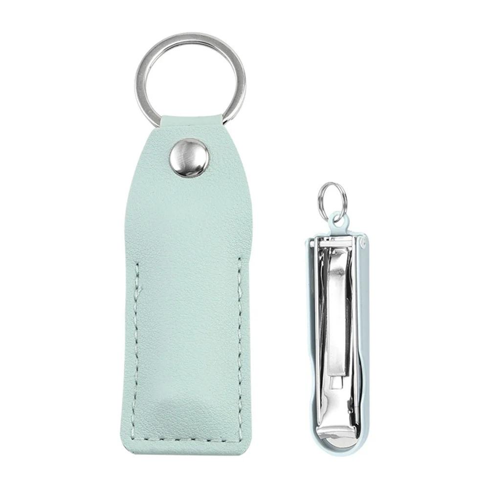Tagliaunghie Pieghevole Portatile Tagliaunghie Lima per Unghie Taglierina Trimmer Pieghevole per Unghie dei Dita Tagliaunghie con Portachiavi Custodia in Pelle Strumenti per Unghie