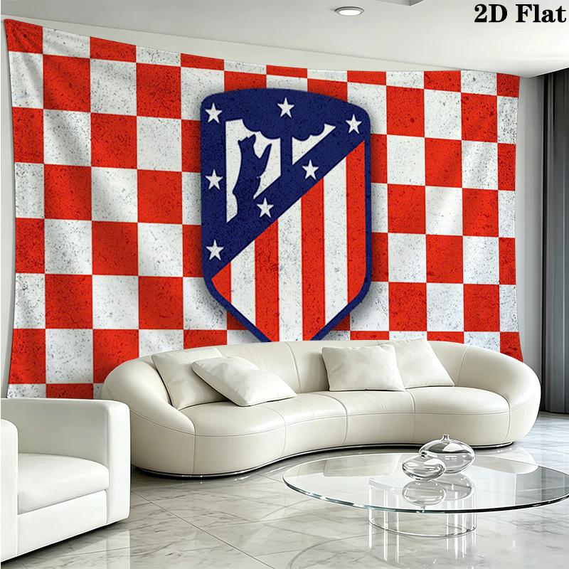Atletico Madrid Wall Tapestry Aesthetic Wall Hanging Printed Fabric Blanket Decorative Tapestries for Bedroom Living Room Home Decor