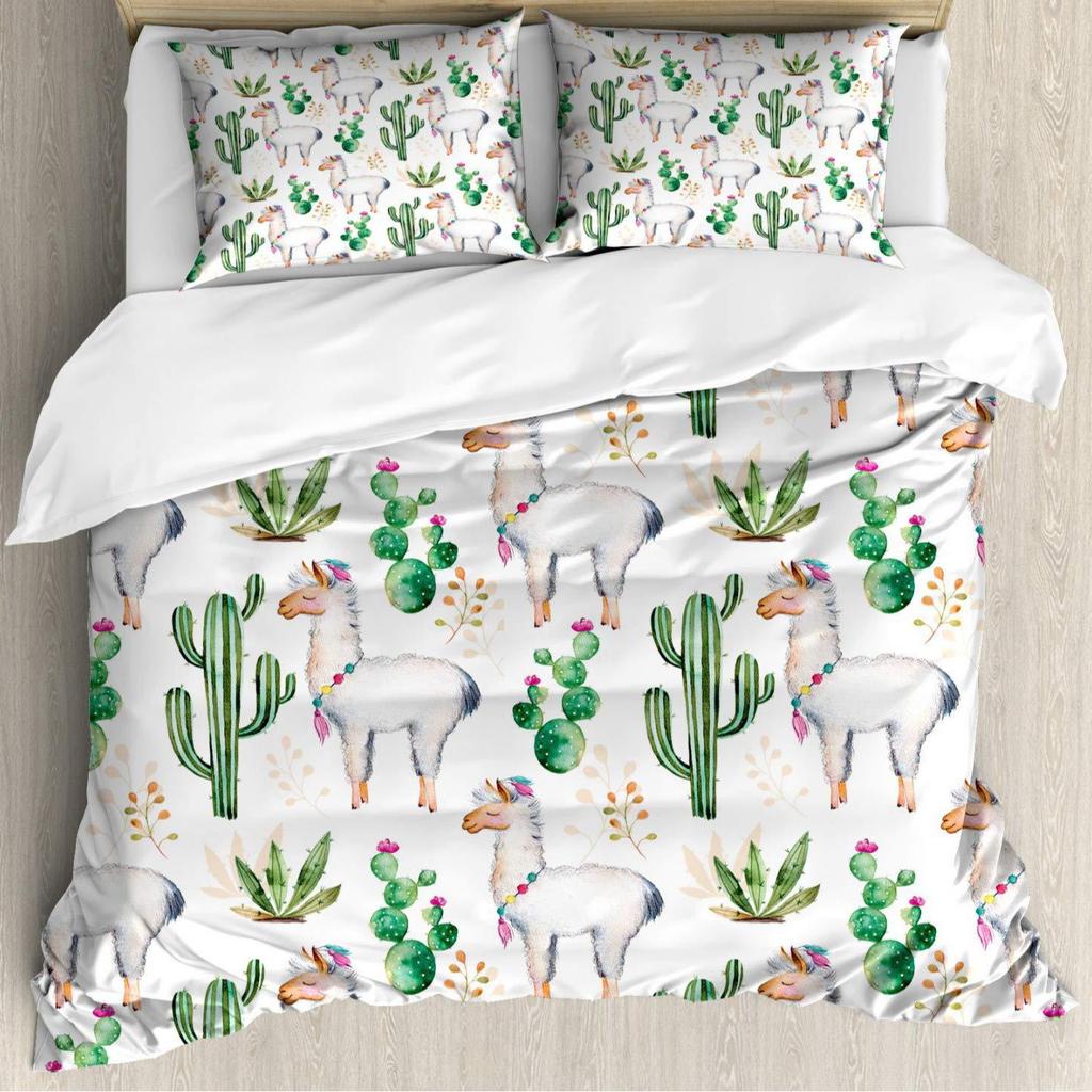 Coconut Palm Three-Piece Quilt Cover 3D Digital Printing Bedding Set Bed Cover