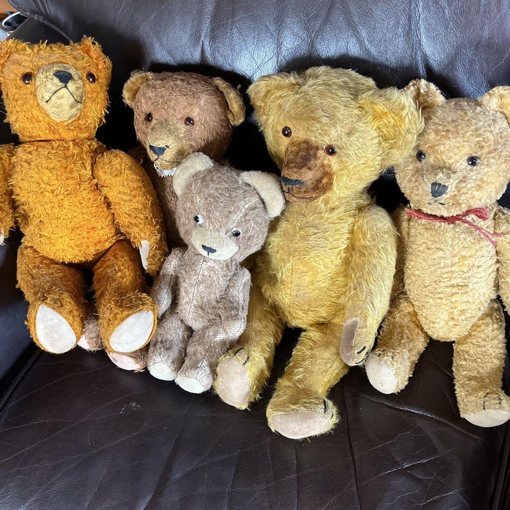 [USED] Antique Dark Brown Teddy Bear, Approximately 41cm, German Vintage