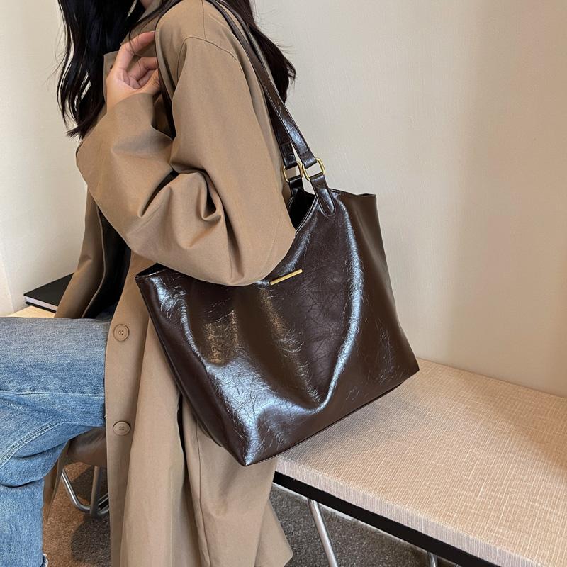 Leder-Einkaufstasche, Damen-Umhängetasche, große Kapazität, Handtasche