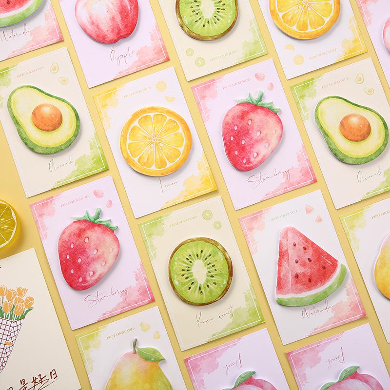 3D Creative Fruit Adhesive Tearable Sticky Notes - High-Value, Reusable, Perfect for Students
