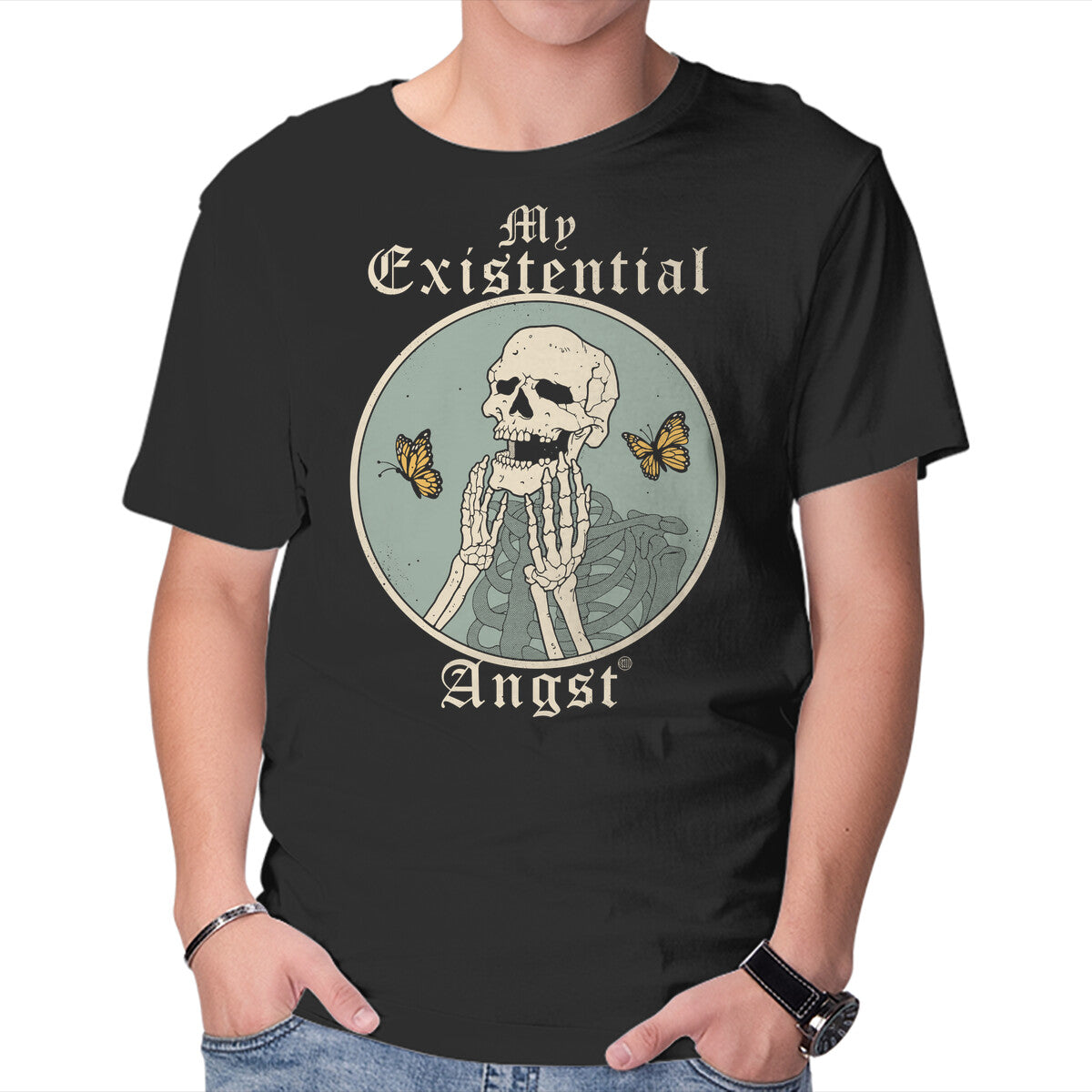 Unisex Crew Neck T-Shirt Existential Angst Graphic Short Sleeve Casual Tee XXXXL