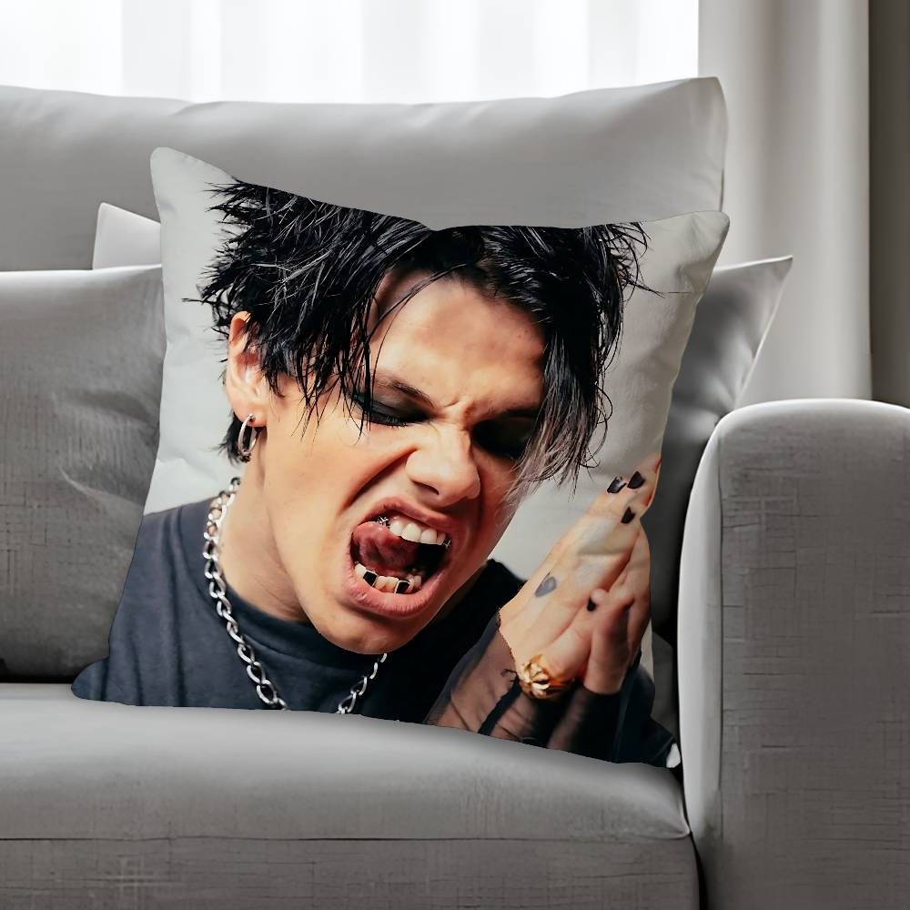 Singer YYungbluds Anime Celebrity Merchandise AllMatch Printed Pillow Case Sofa Car Office Room Decoration Protector
