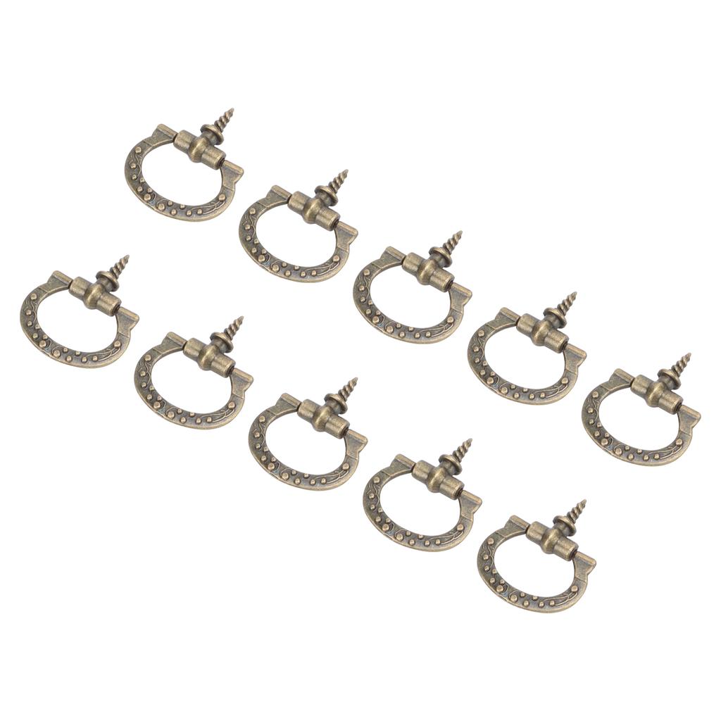 10Pcs Screw Thread Pull Handles Retro Single Hole Jewelry Case Gift Box Knob Bronze