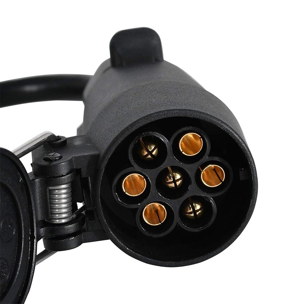 1Pc Trailer Light Converter American 4-Way Flat Plug to 7‑Pin European Round Plug Connector Stop/Brake Signal Separating