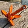 Folding Design Marine Kayak Anchor Kit Aluminum Zinc Zinc Alloy Kayak Anchor Rope Kit  Canoe