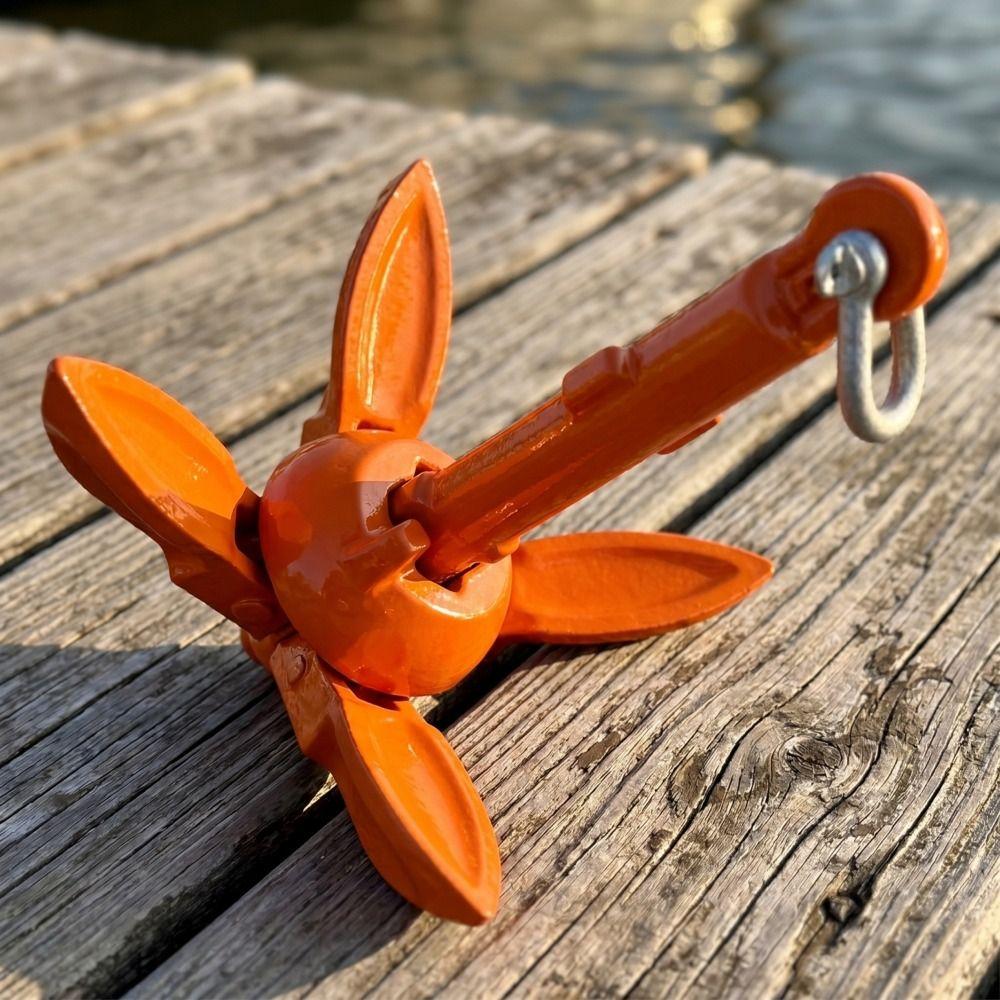 Folding Design Marine Kayak Anchor Kit Aluminum Zinc Zinc Alloy Kayak Anchor Rope Kit  Canoe