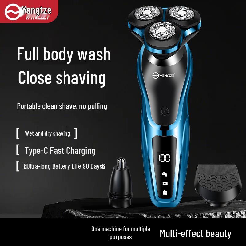 Yangzi Mini Electric Shaver for Men - Small Beard Trimmer, Super Clean Steel Cutter.