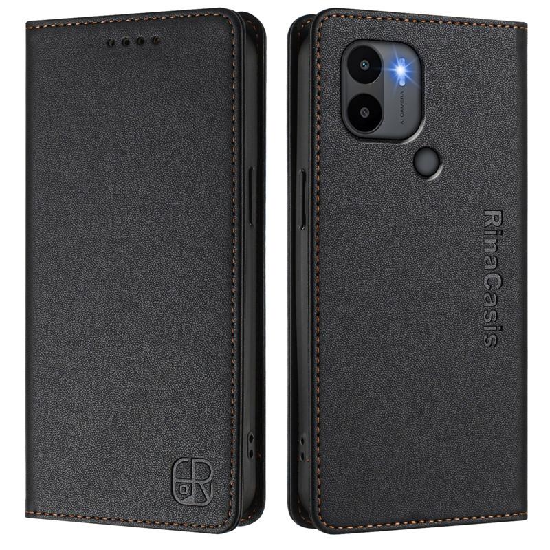 Luxuriöse Diebstahlsichere Brieftasche Flip Cover Handyhülle Für Xiaomi Poco C50 C51 C55 M5 F5 X5 Pro 5G Lederhüllen Magnet Einfarbig Coque
