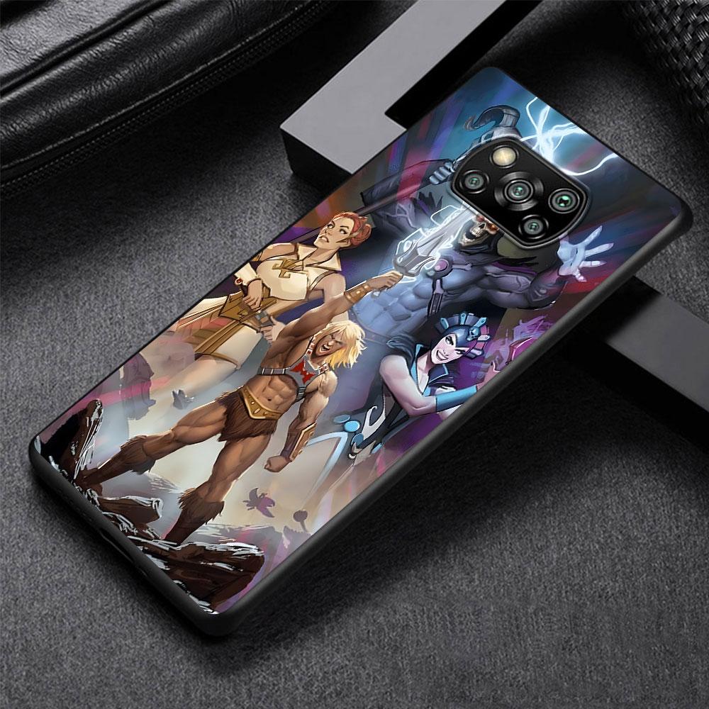 Masters of the Universe Revolution Komiksový obal pro Xiaomi Poco M5s X3 NFC X5 F3 M4 M3 Pro Černý Silikonový Měkký Kryt na Telefon Coque