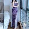 Elegantes Sommer-Spitzen-Patchwork-Fischschwanzkleid - Spaghettiträger, Tailliert, Figurschmeichelndes Design für Damen