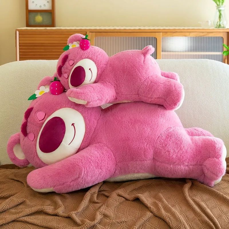 Creative Latest Cute Lotso Pillow Plush Plaything Gifts For Girls Young Boys Long Lying Down Stuffed Animal Doll Kawaii Household Decor