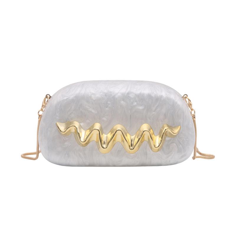 

Wedding Wrist Bag Fashion Clutch Evening Party Shoulder Acrylic Crossbody New Oval Gothic Branded Bags Casual Luxury Designer белый