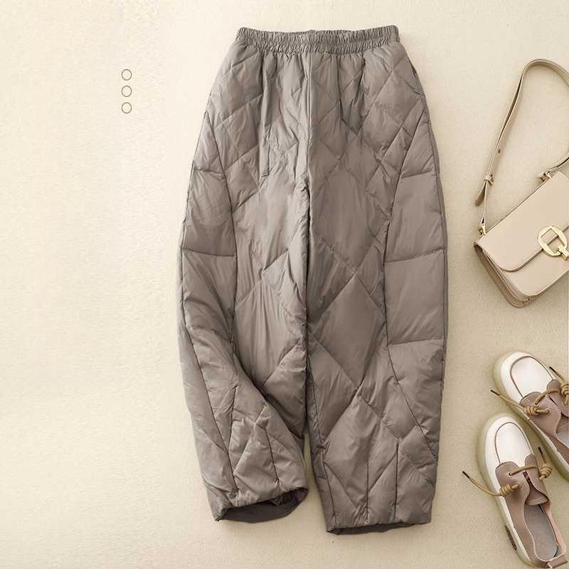 Winter New Outer Wear Loose Thin Solid Color Cotton Pants Casual Wide Leg Pants Nine Minutes Pants Tide
