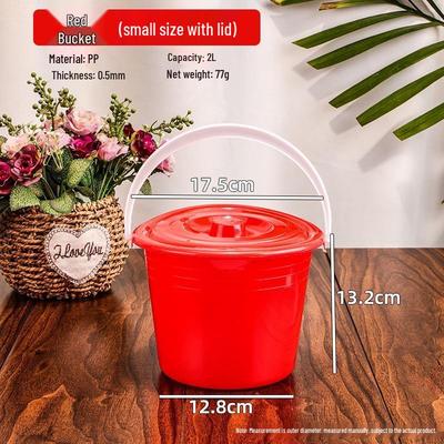 2L Plastic Small Buckets with Lids (2-Pack)