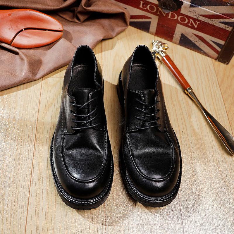 Men'S Handmade Goodyear Craft Full Leather Outsole Washed Retro Casual Versatile Leather Shoes