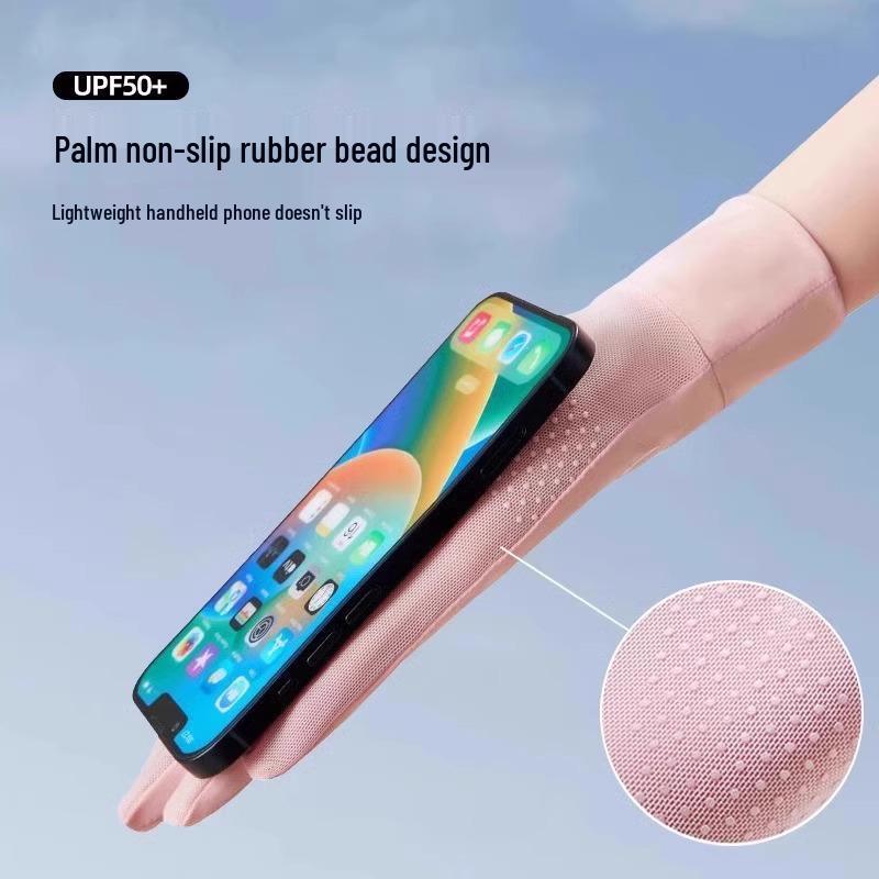 Women’s Ice Silk Sun Protection Gloves, Thin Anti-UV, Non-Slip for Driving & Cycling, Touch Screen Compatible.