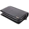 Stylish Men's Purse with Two Compartments Made of Genuine Textured Leather with Crocodile Embossing CANPELLINI 21570 Black