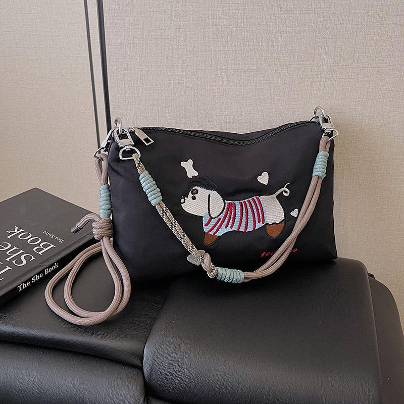 2025 Japanese Embroidery Canvas Crossbody Bag - Gao Yuanyuan Style, Cute Women’s Shoulder Handbag