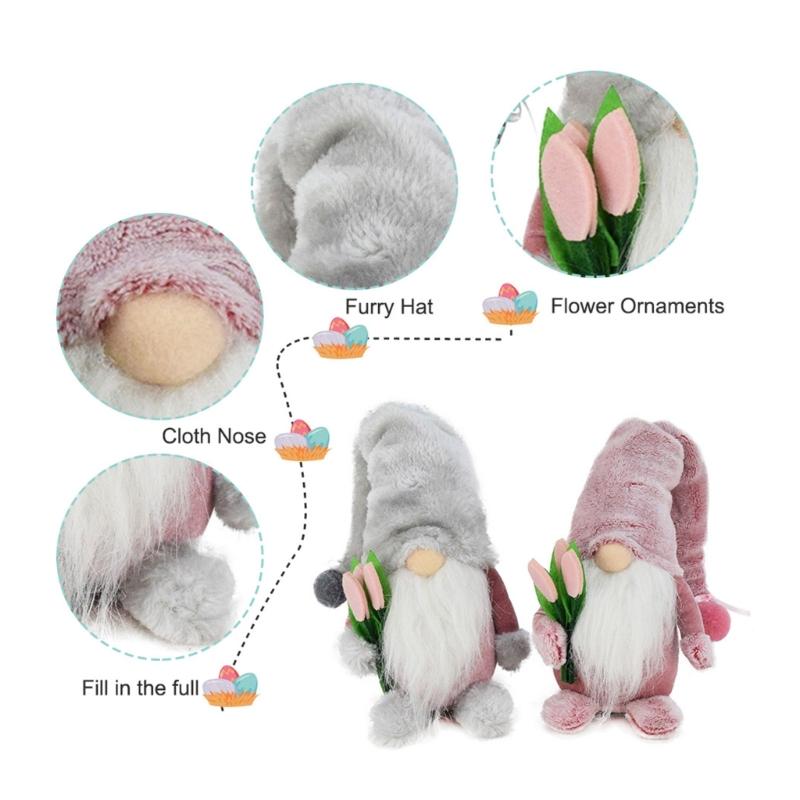 Mother Day Gnome Ornament Plush Swedish Doll with Flower Dwarfs Home Bedroom Bedroom Decorations Mother Day Gift