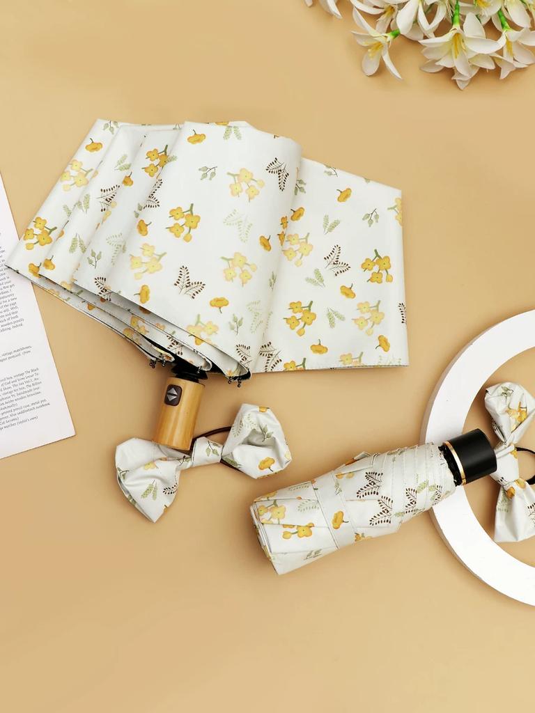 Fresh Flower Umbrella for Students Small Portable Foldable Dual-Purpose Automatic Sun Protection UV Protection Sun Umbrella for Women