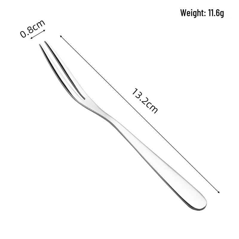 Wutuo 316 Edelstahl Zweizinkige Obst- & Dessertgabeln
